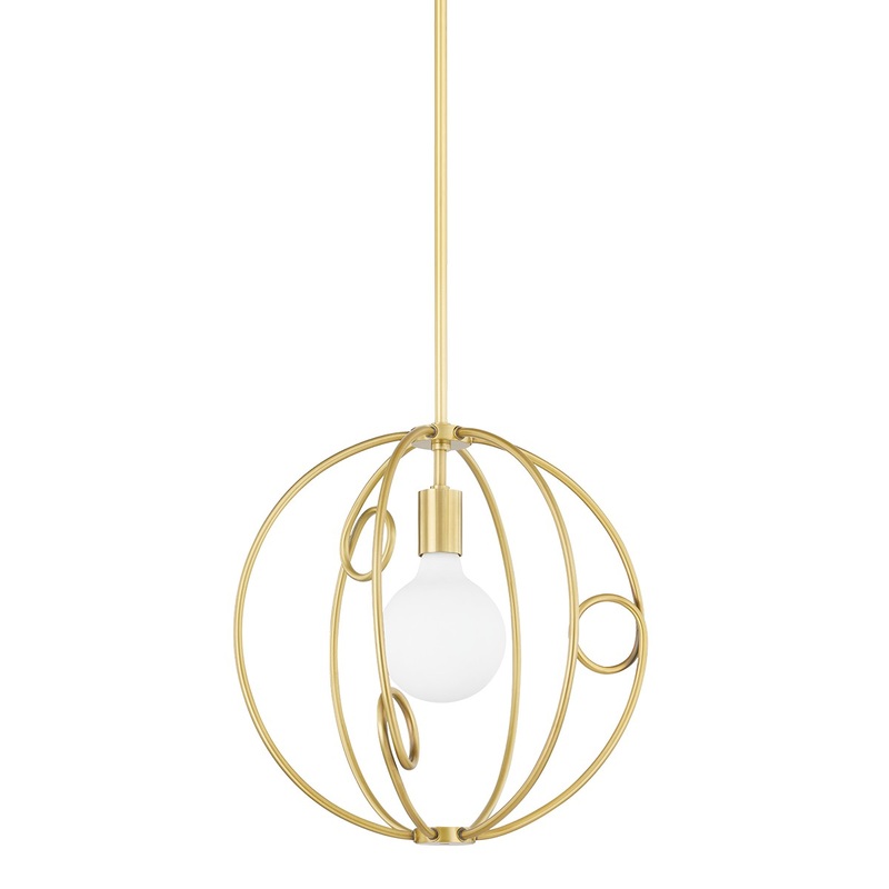 Mitzi H485701S-AGB Alanis One Light Pendant, Aged Brass