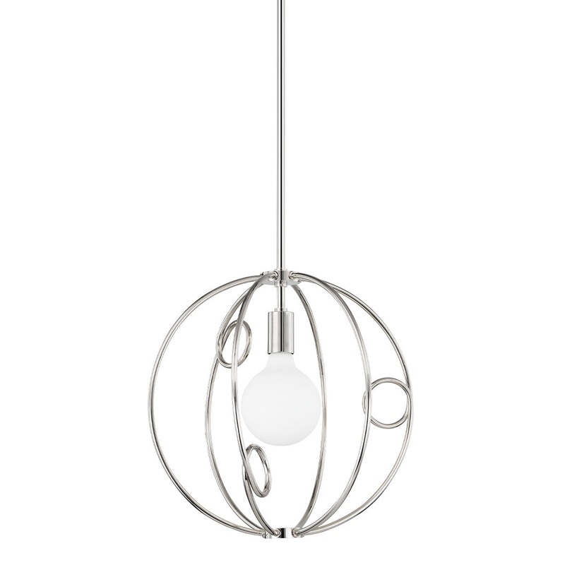 Mitzi H485701S-PN Alanis One Light Pendant, Polished Nickel