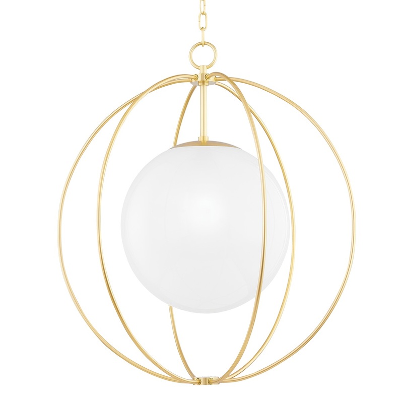 Mitzi H500701L-AGB Lyla One Light Pendant, Aged Brass