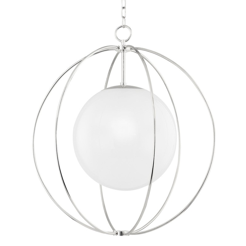 Mitzi H500701L-PN Lyla One Light Pendant, Polished Nickel