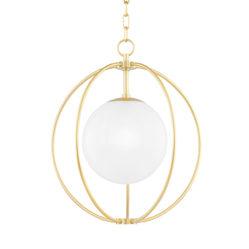 Mitzi H500701S-AGB Lyla One Light Pendant, Aged Brass