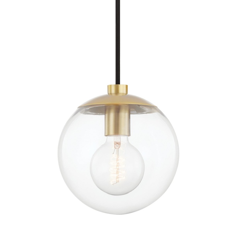 Mitzi H503701-AGB Meadow One Light Pendant, Aged Brass