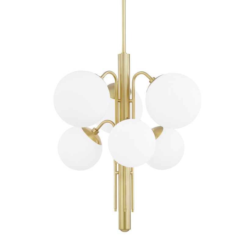 Mitzi H504806-AGB Ingrid Six Light Chandelier, Aged Brass
