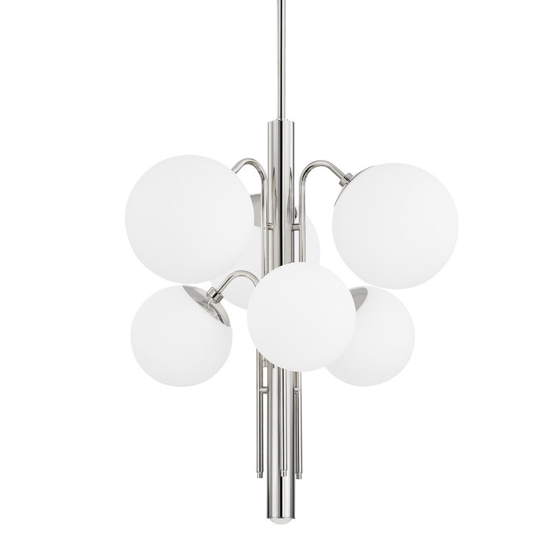 Mitzi H504806-PN Ingrid Six Light Chandelier, Polished Nickel
