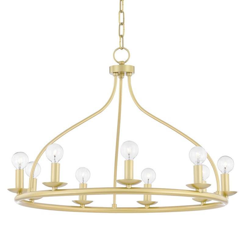 Mitzi H511809-AGB Kendra Nine Light Chandelier, Aged Brass