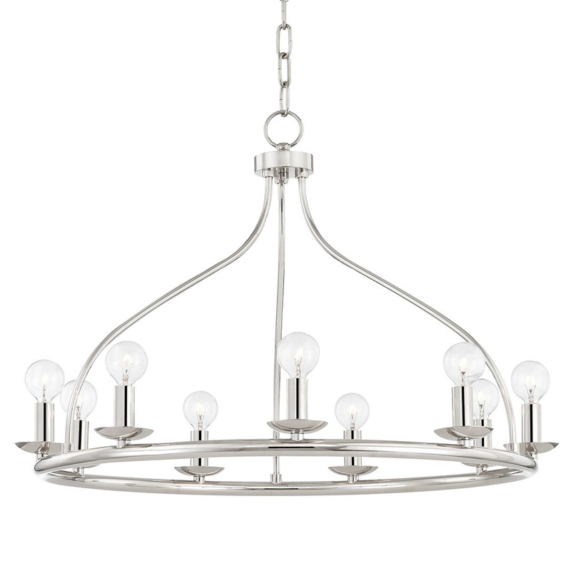 Mitzi H511809-PN Kendra Nine Light Chandelier, Polished Nickel