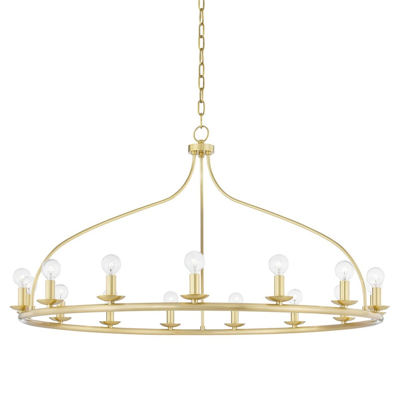 Mitzi H511815-AGB Kendra 15 Light Chandelier, Aged Brass