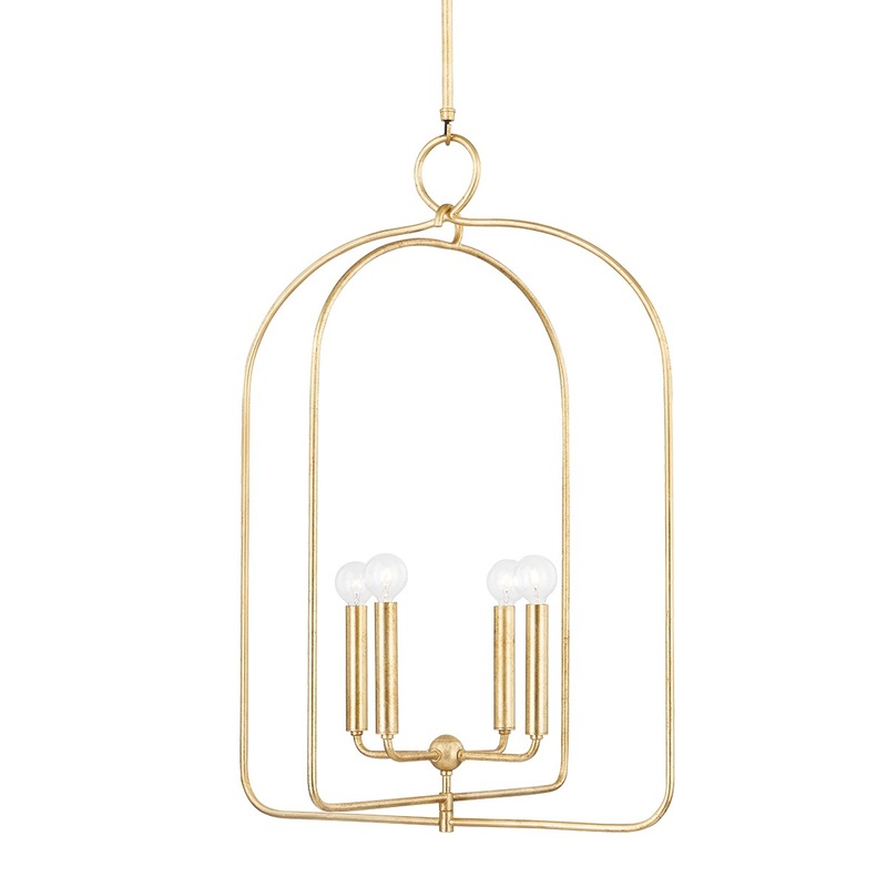 Mitzi H512701L-GL Mallory Four Light Pendant, Gold Leaf