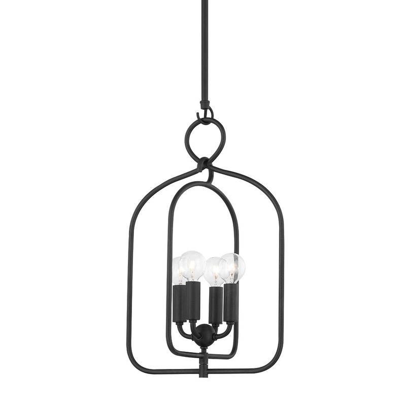 Mitzi H512701S-AI Mallory Four Light Pendant, Aged Iron