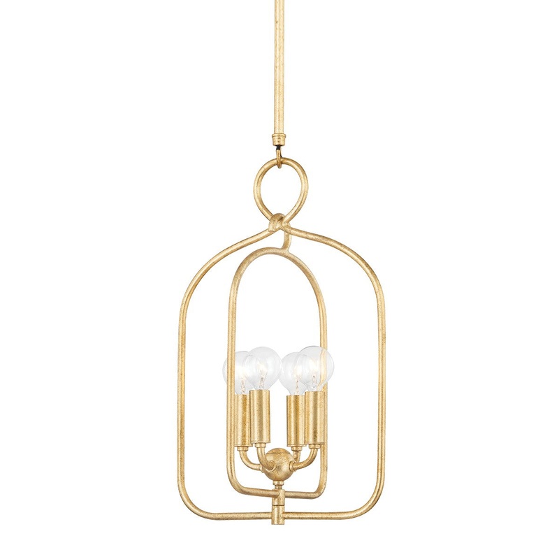Mitzi H512701S-GL Mallory Four Light Pendant, Gold Leaf