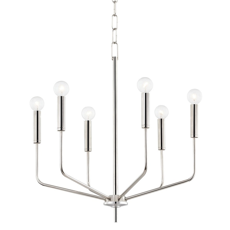 Mitzi H516806-PN Bailey Six Light Chandelier, Polished Nickel