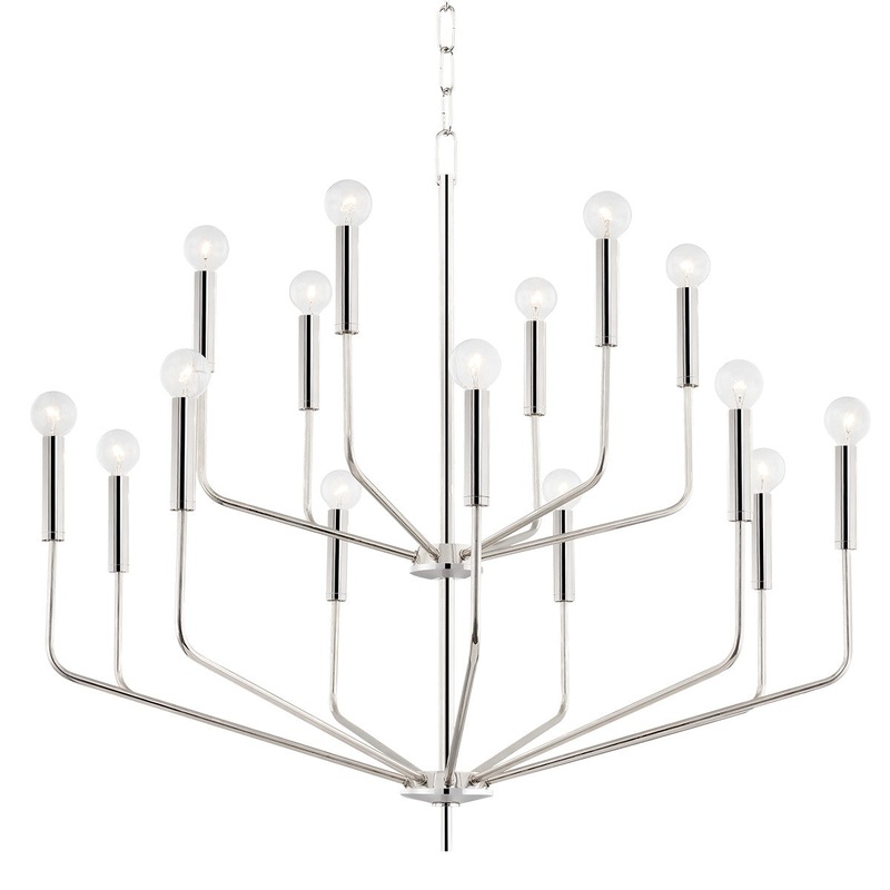 Mitzi H516815-PN Bailey 15 Light Chandelier, Polished Nickel