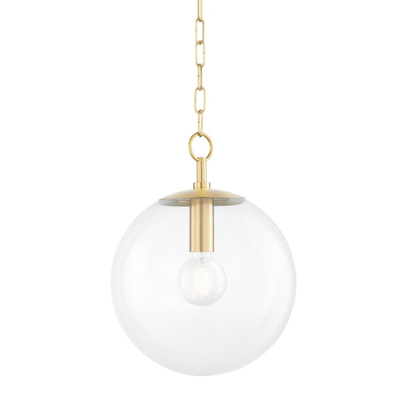 Mitzi H609701S-AGB Juliana One Light Pendant, Aged Brass