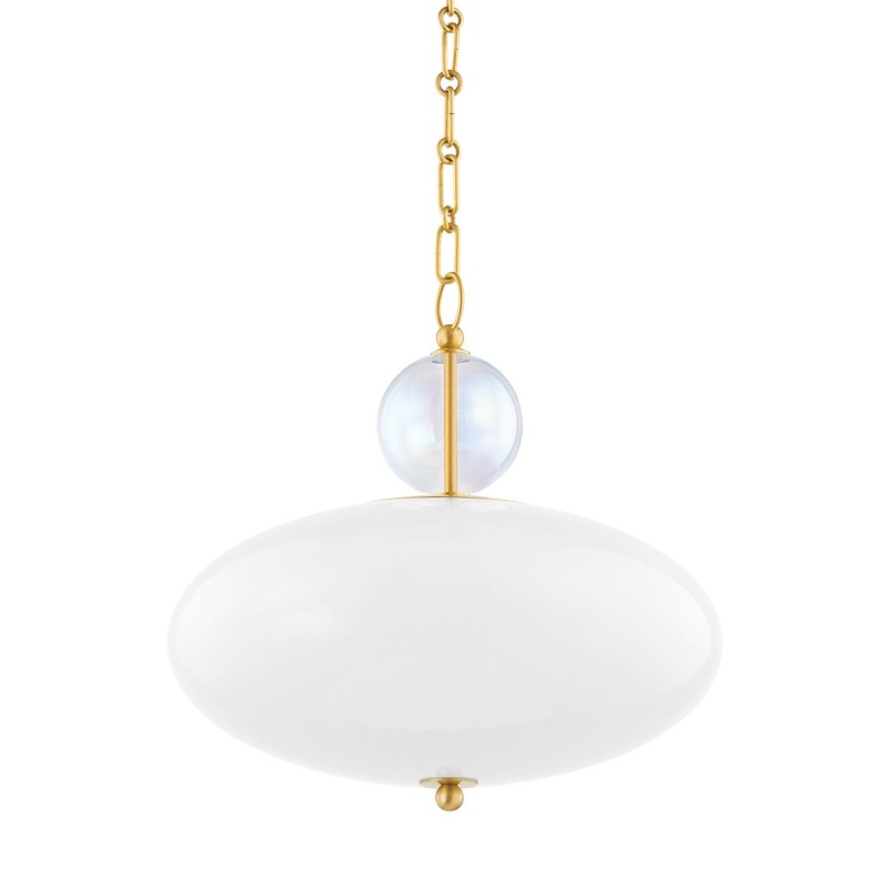 Mitzi H729701-AGB Viviana One Light Pendant, Aged Brass
