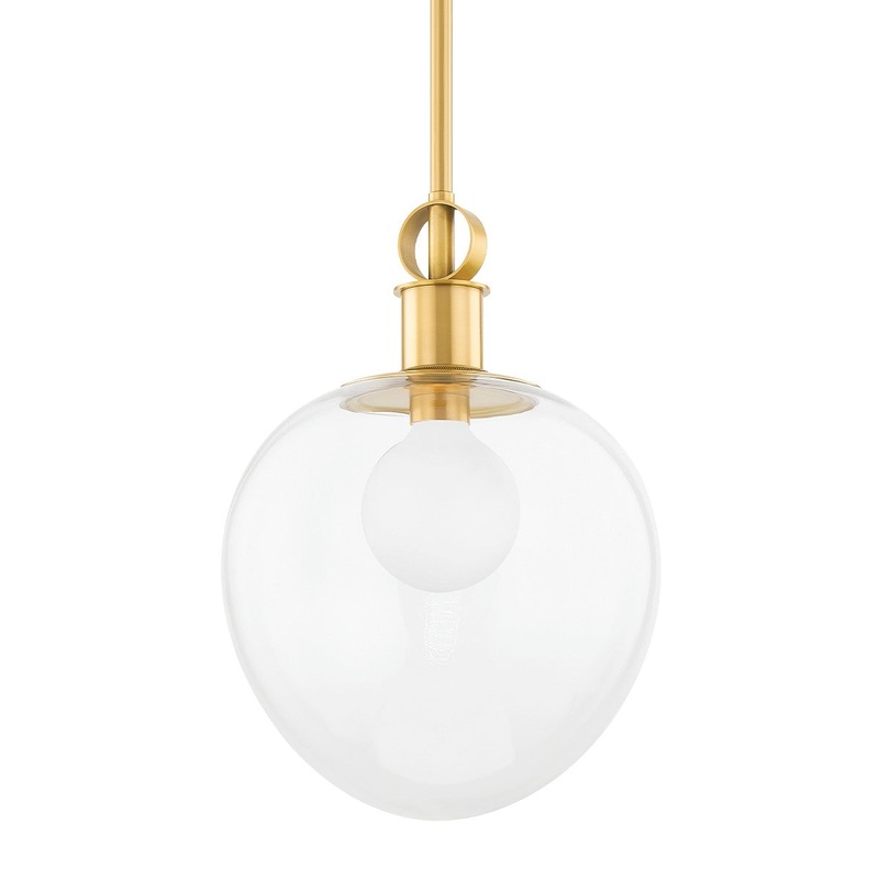 Mitzi H736701L-AGB Anna One Light Pendant, Aged Brass