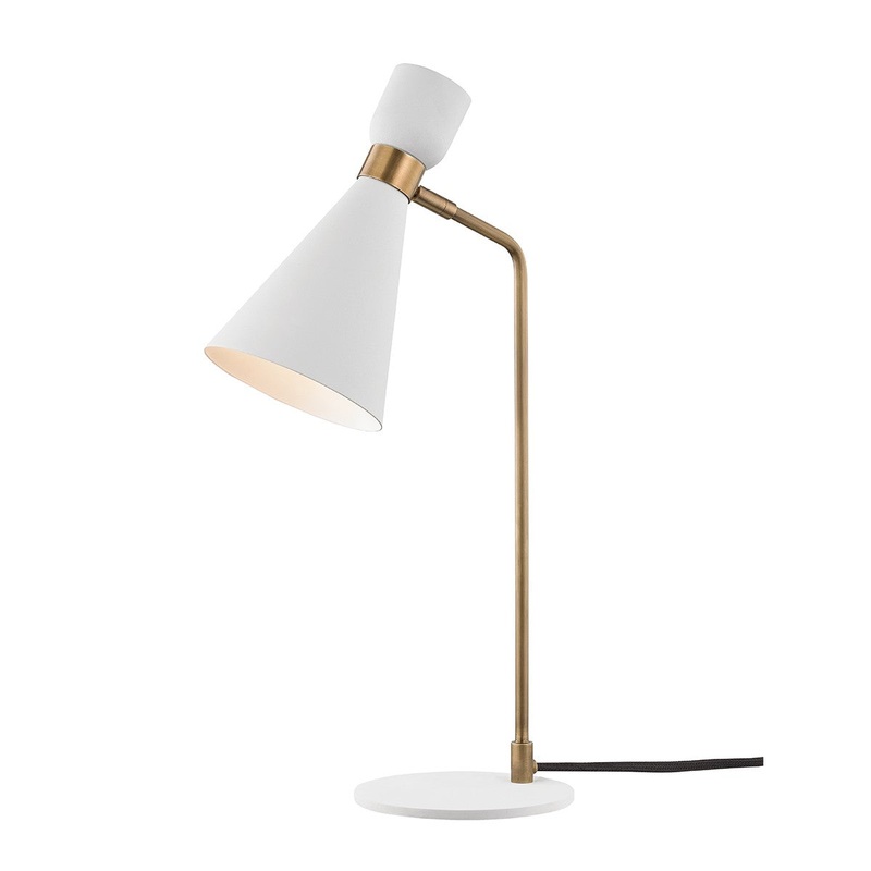 Mitzi HL295201-AGB/WH Willa One Light Table Lamp, Aged Brass/Soft Off White