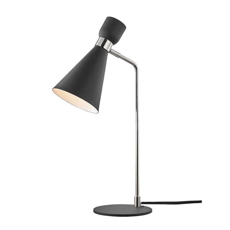 Mitzi HL295201-PN/BK Willa One Light Table Lamp, Polished Nickel/Black