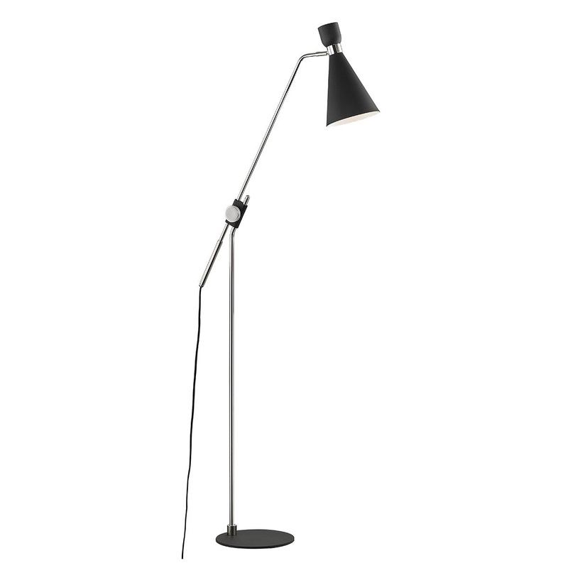 Mitzi HL295401-PN/BK Willa One Light Floor Lamp, Polished Nickel/Black
