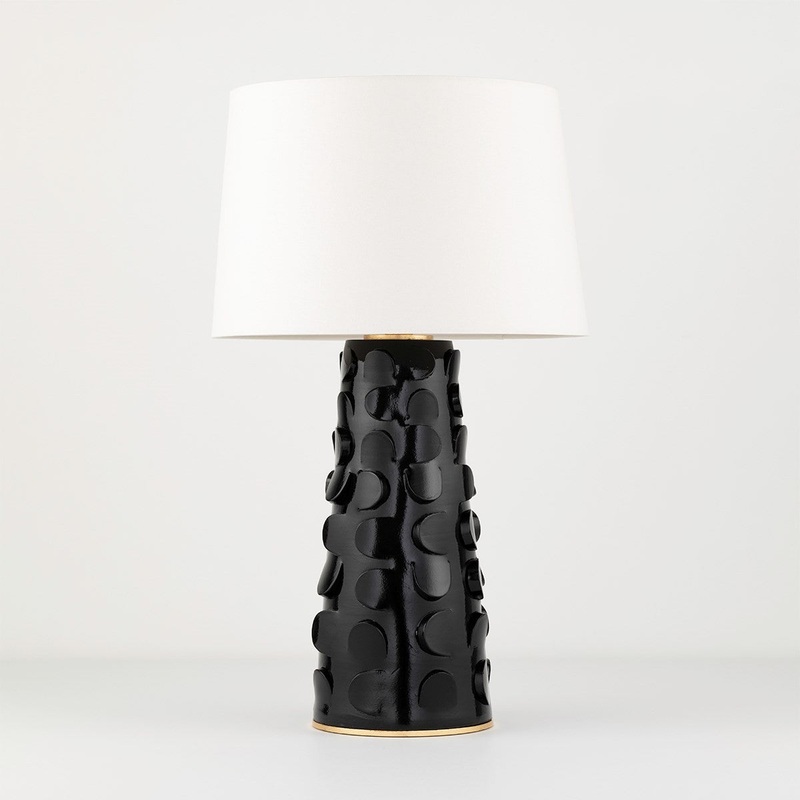 Mitzi HL335201-BLK/GL Naomi One Light Table Lamp, Black Lustro/Gold Leaf Combo