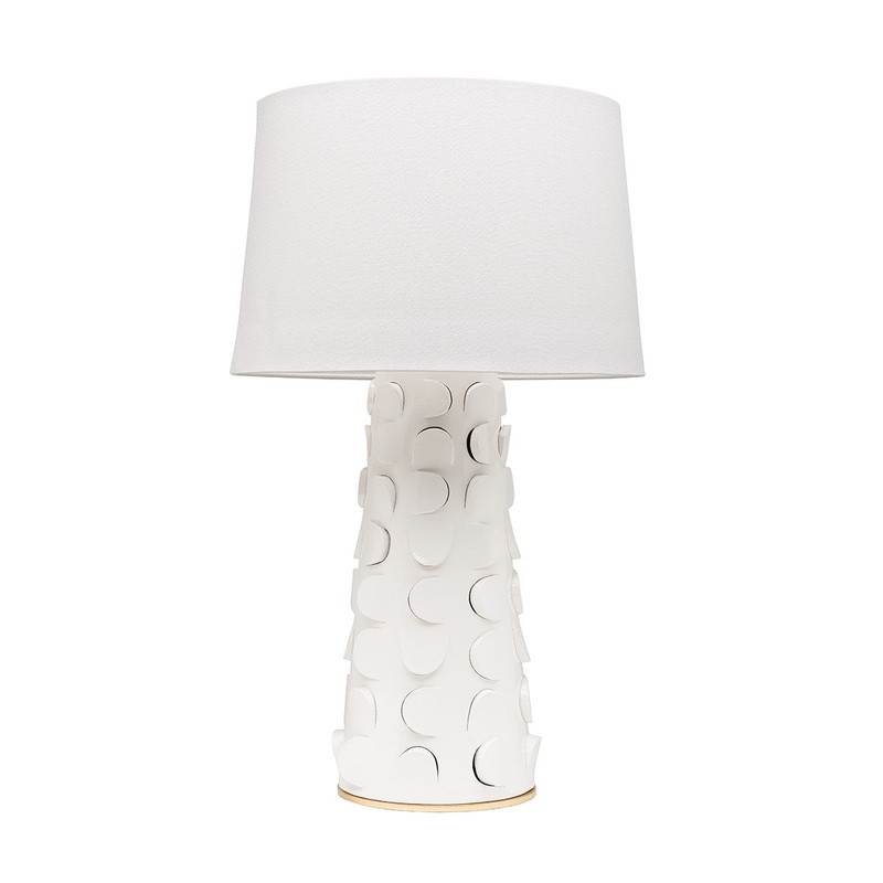 Mitzi HL335201-WH/GL Naomi One Light Table Lamp, White Lustro/Gold Leaf Combo