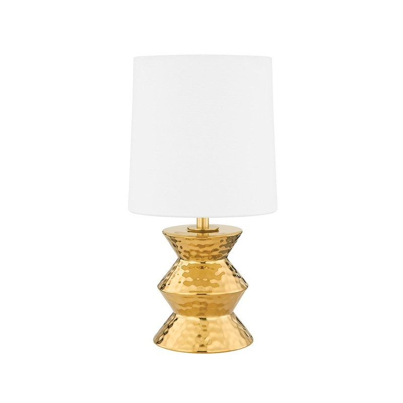 Mitzi HL617201A-AGB/CGD Zoe One Light Table Lamp, Aged Brass Ceramic Gold