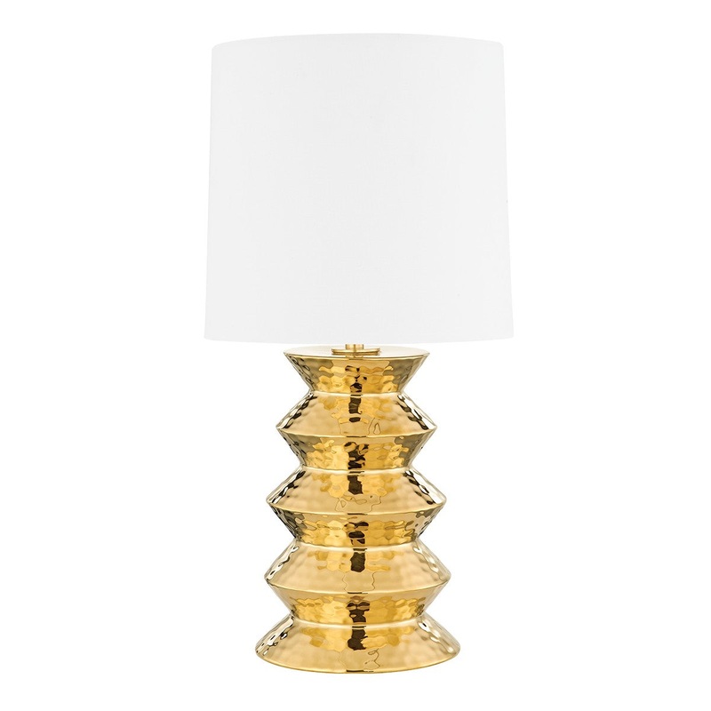 Mitzi HL617201B-AGB/CGD Zoe One Light Table Lamp, Aged Brass Ceramic Gold