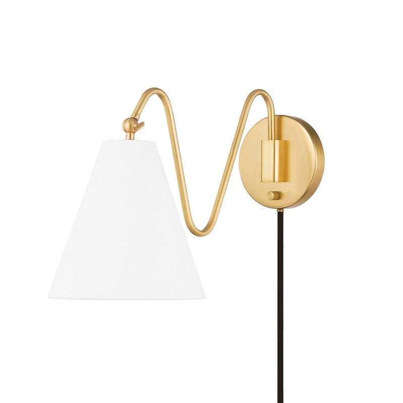 Mitzi HL699101-AGB Onda One Light Wall Sconce, Aged Brass