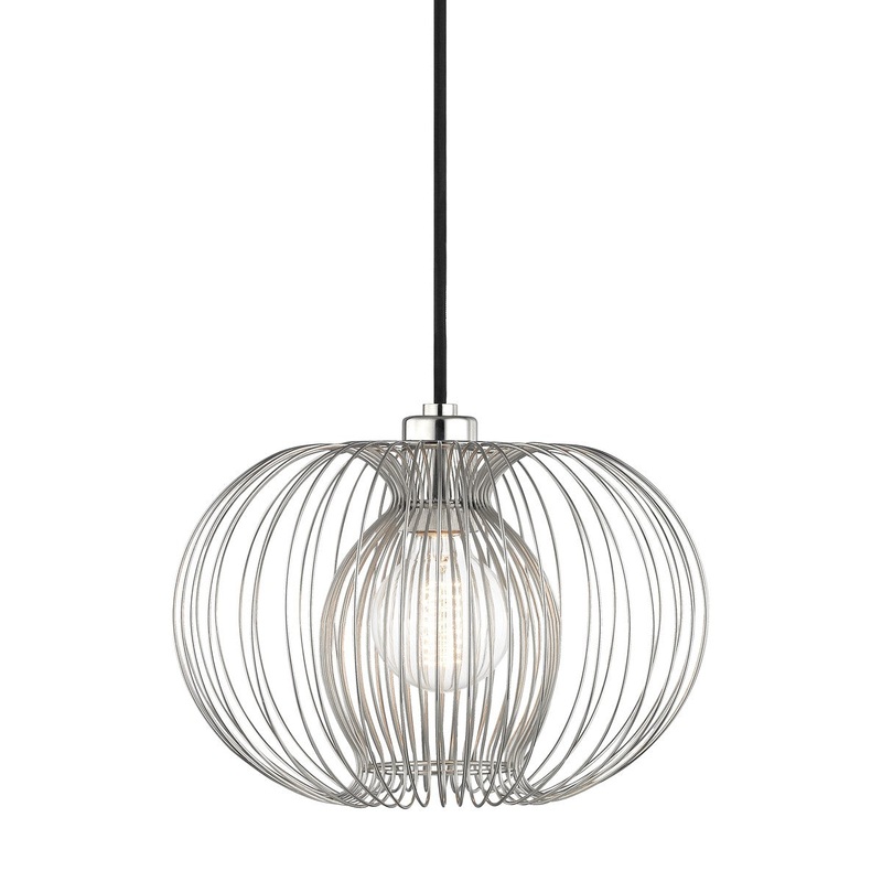 Mitzi H181701S-PN Jasmine One Light Pendant, Polished Nickel
