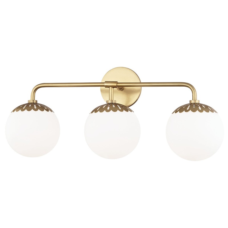 Mitzi H193303-AGB Paige Three Light Bath Bracket, Aged Brass