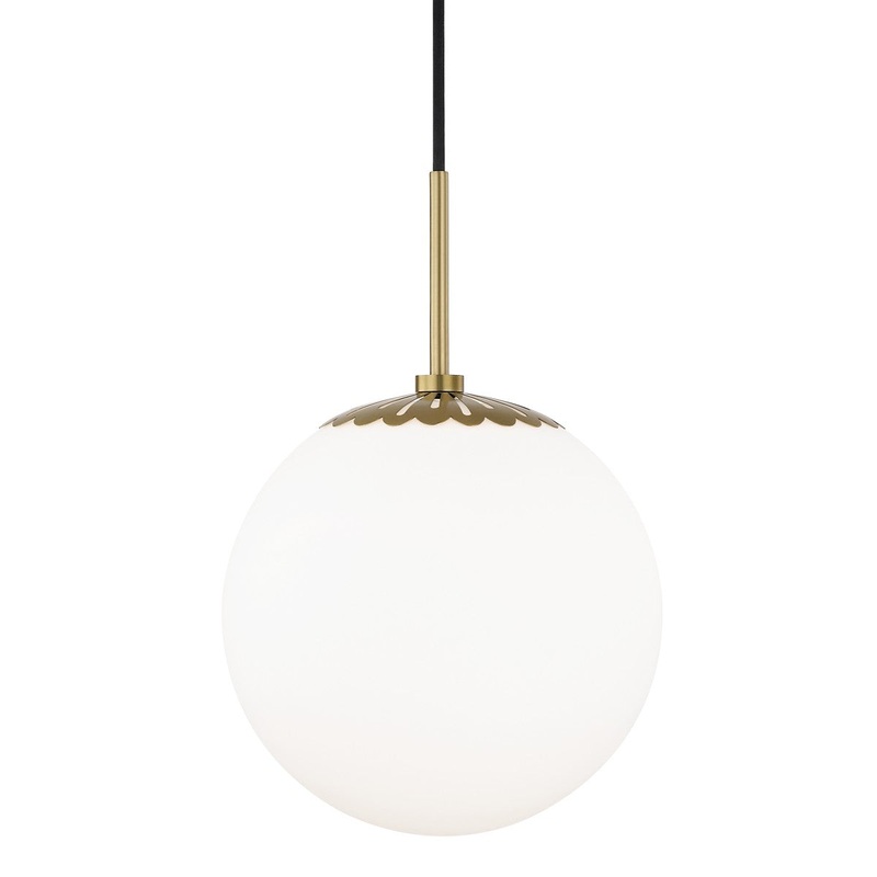 Mitzi H193701L-AGB Paige One Light Pendant, Aged Brass