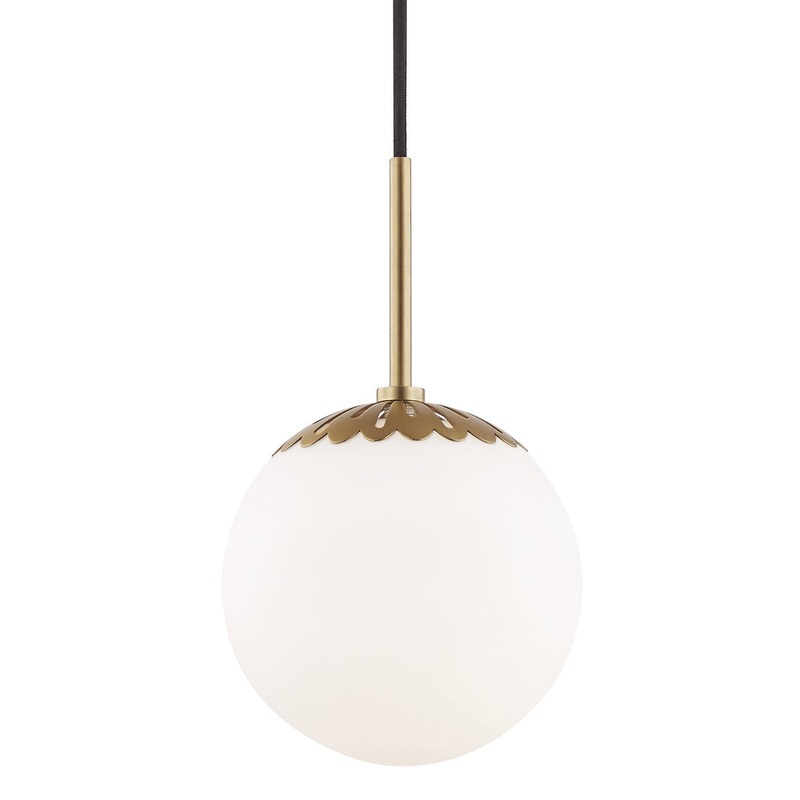 Mitzi H193701S-AGB Paige One Light Pendant, Aged Brass