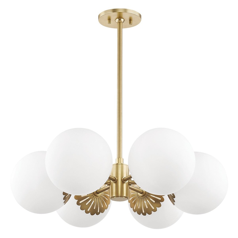 Mitzi H193806-AGB Paige Six Light Chandelier, Aged Brass