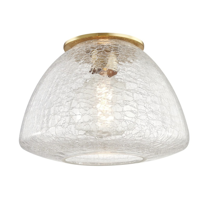 Mitzi H216501L-AGB Maya One Light Flush Mount, Aged Brass
