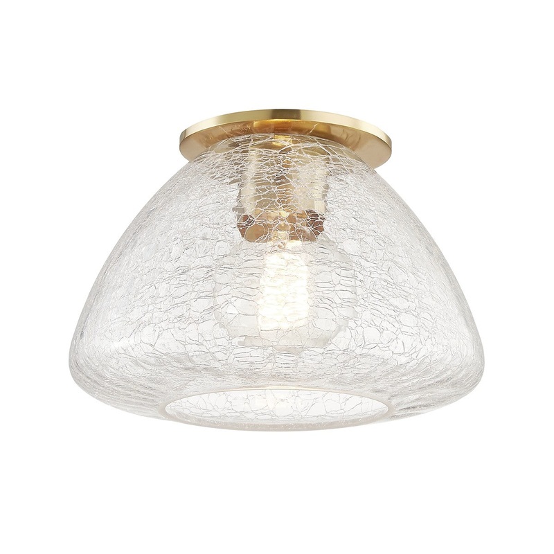 Mitzi H216501S-AGB Maya One Light Flush Mount, Aged Brass