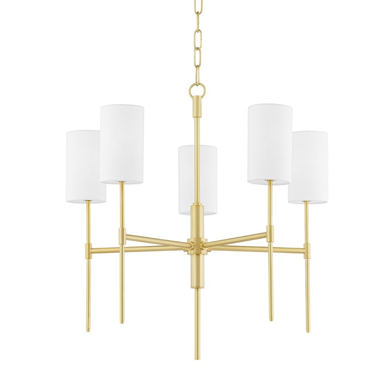 Mitzi H223805-AGB Olivia Five Light Chandelier, Aged Brass