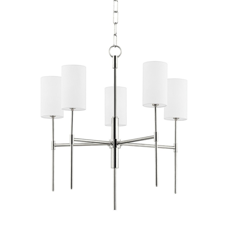 Mitzi H223805-PN Olivia Five Light Chandelier, Polished Nickel