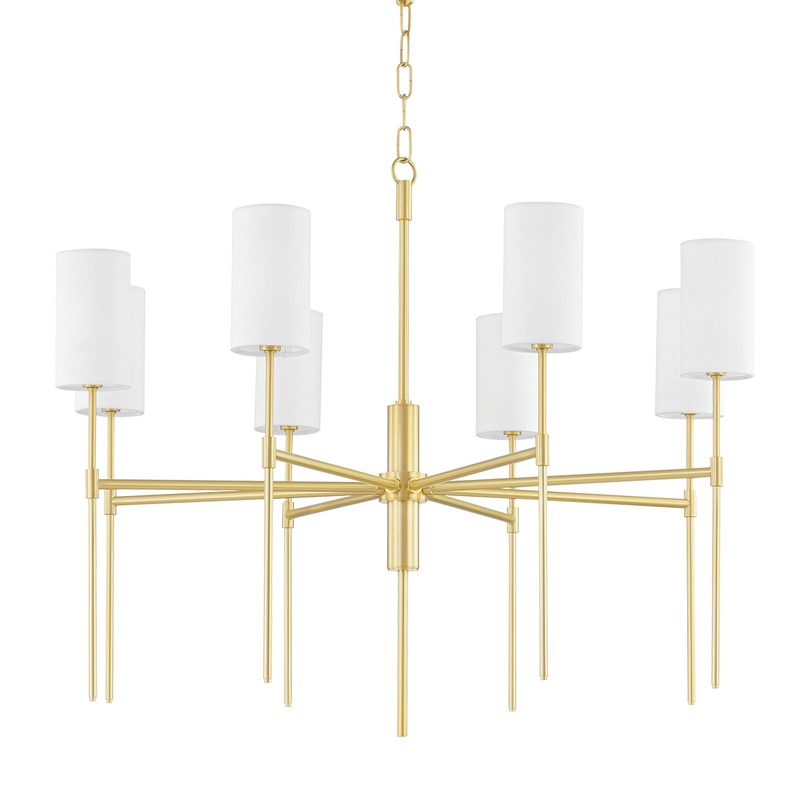 Mitzi H223808-AGB Olivia Eight Light Chandelier, Aged Brass