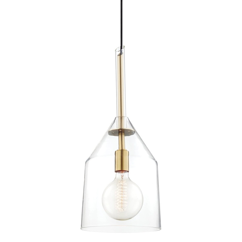 Mitzi H252701L-AGB Sloan One Light Pendant, Aged Brass