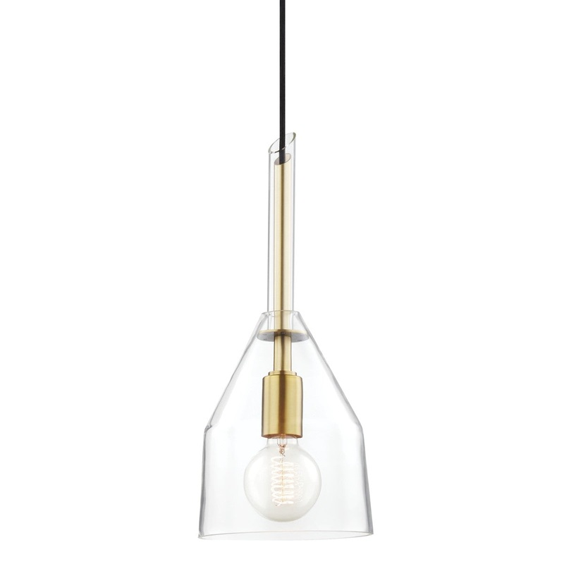 Mitzi H252701S-AGB Sloan One Light Pendant, Aged Brass