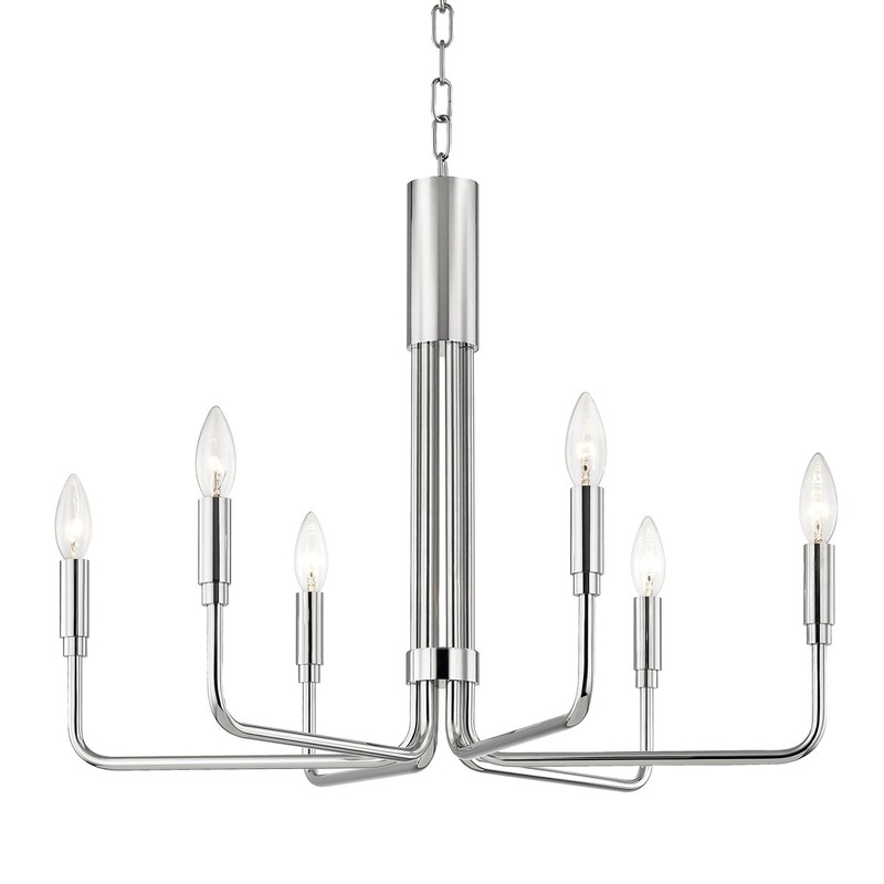 Mitzi H261806-PN Brigitte Six Light Pendant, Polished Nickel