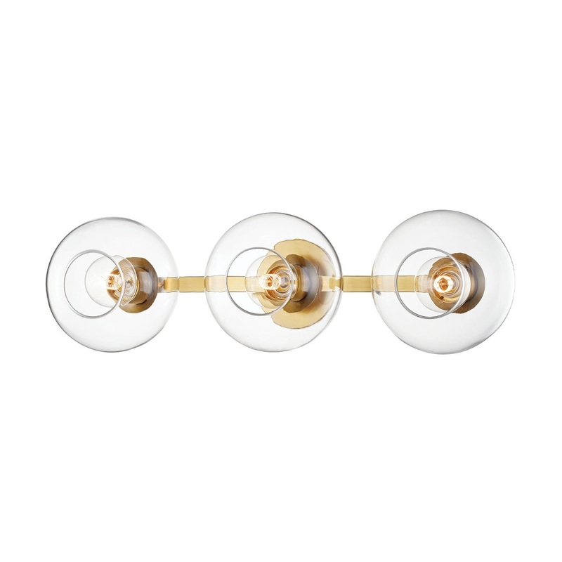 Mitzi H270103-AGB Margot Three Light Wall Sconce, Aged Brass