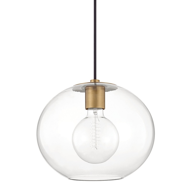 Mitzi H270701L-AGB Margot One Light Pendant, Aged Brass