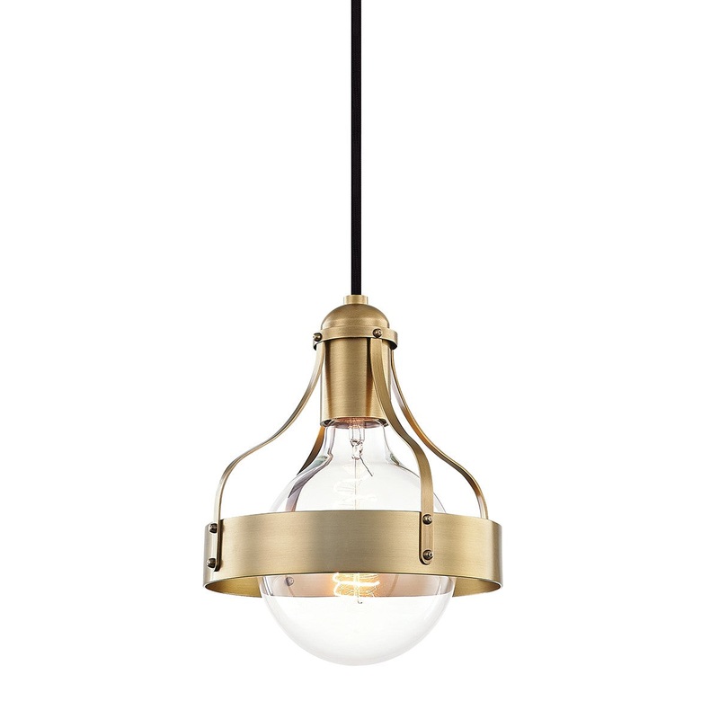 Mitzi H271701-AGB Violet One Light Pendant, Aged Brass