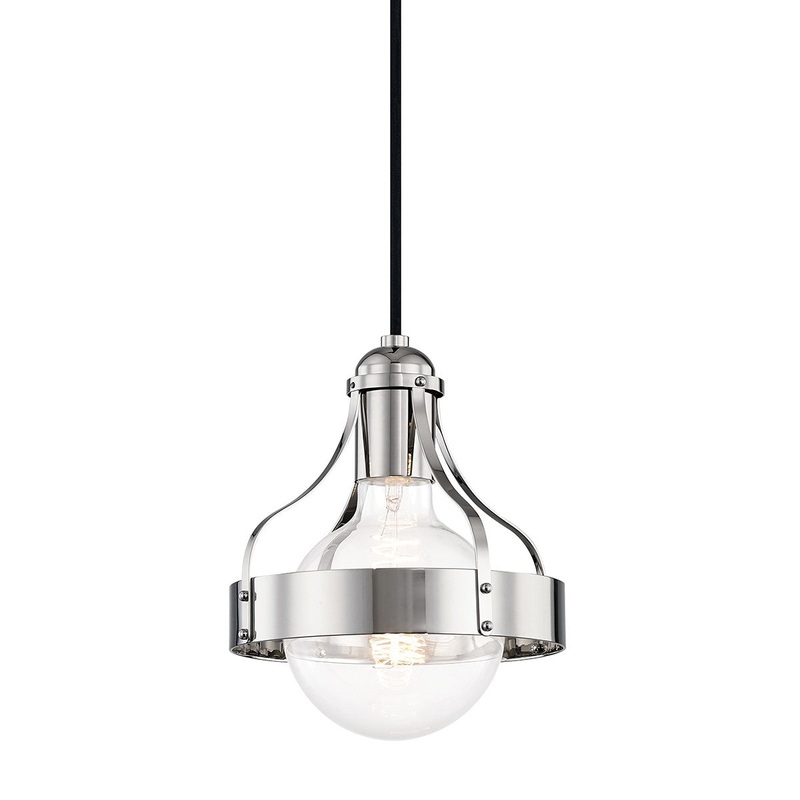 Mitzi H271701-PN Violet One Light Pendant, Polished Nickel