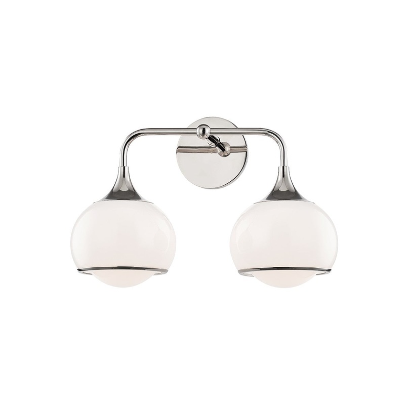 Mitzi H281302-PN Reese Two Light Wall Sconce, Polished Nickel