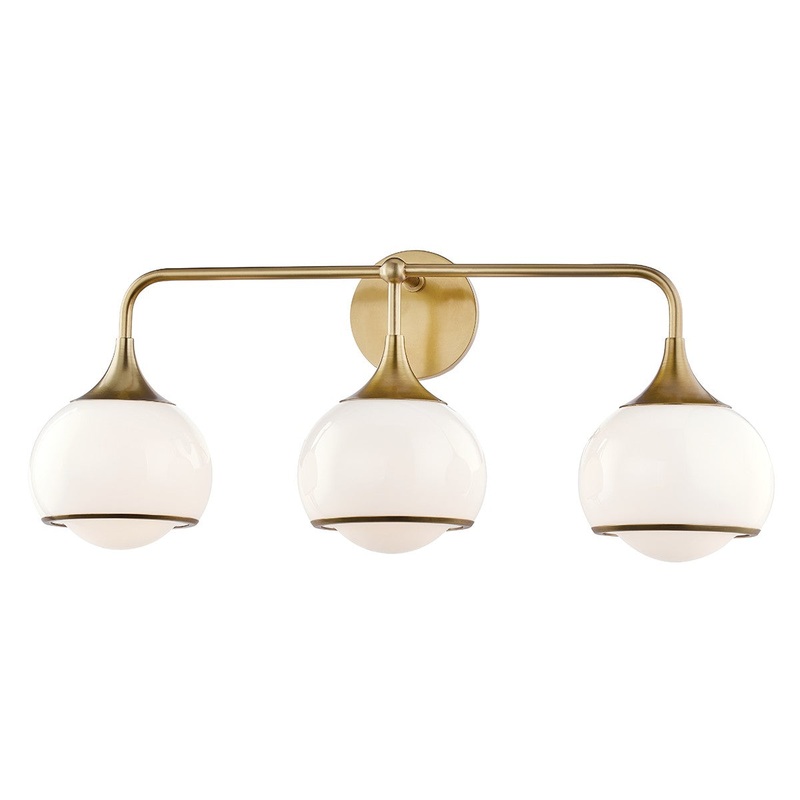 Mitzi H281303-AGB Reese Three Light Wall Sconce, Aged Brass