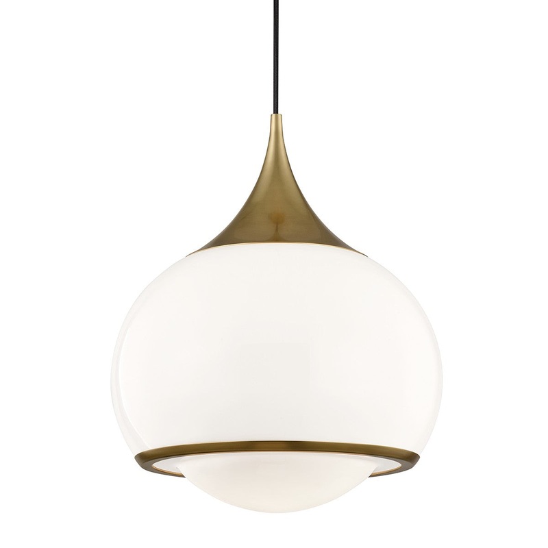 Mitzi H281701L-AGB Reese One Light Pendant, Aged Brass