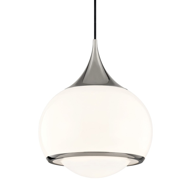 Mitzi H281701L-PN Reese One Light Pendant, Polished Nickel