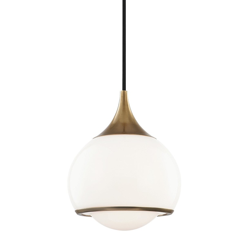 Mitzi H281701S-AGB Reese One Light Pendant, Aged Brass