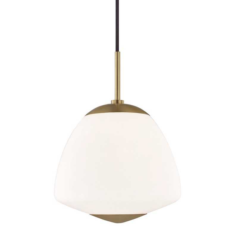 Mitzi H288701L-AGB Jane One Light Pendant, Aged Brass